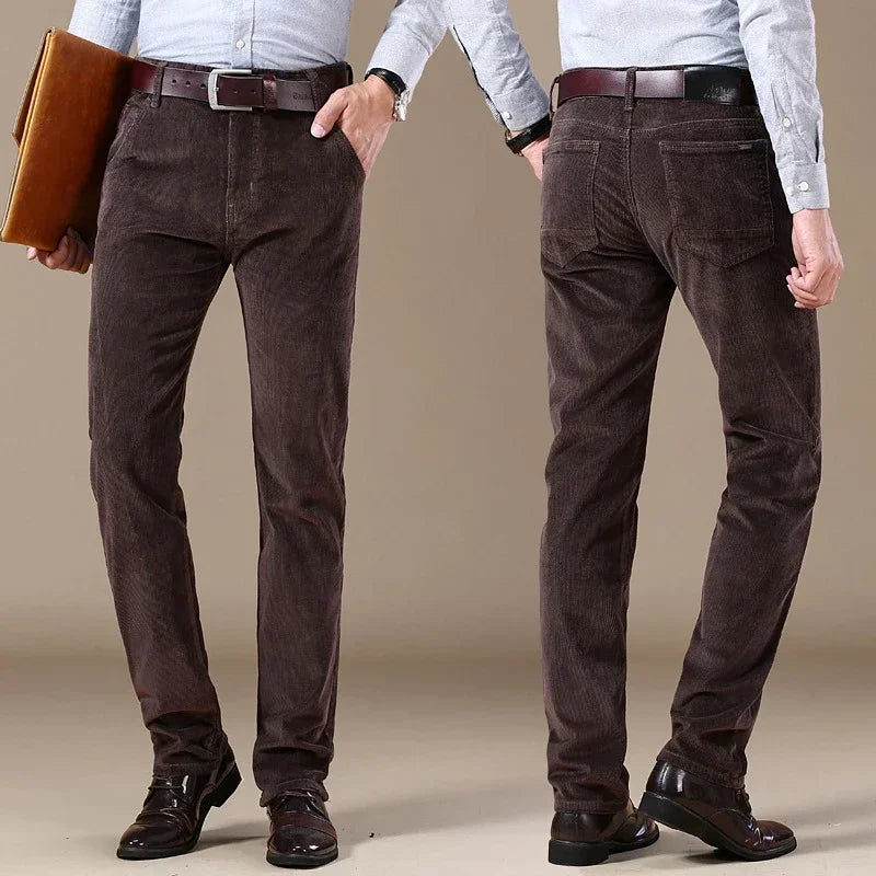 6 Color Men's Corduroy Casual Pants 2022 Autumn Winter New Style Business Fashion Stretch Regular Fit Trousers Male Clothes