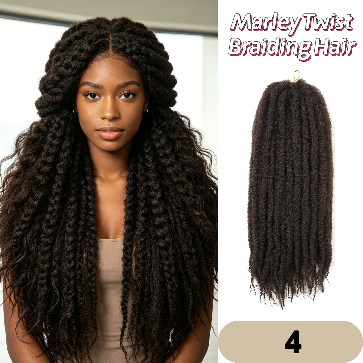Afro Kinky Twist Crochet Hair Braids Marley Braid Hair 18inches Senegalese Curly Crochet Synthetic Braiding Hair Extensions