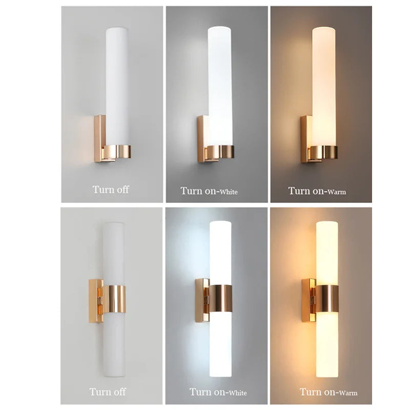 Luxury LED 12W Wall Lamps Glass Gold Copper Sconce for Living Room Bedroom Home Decor Indoor Lighting Dining Room Stairs