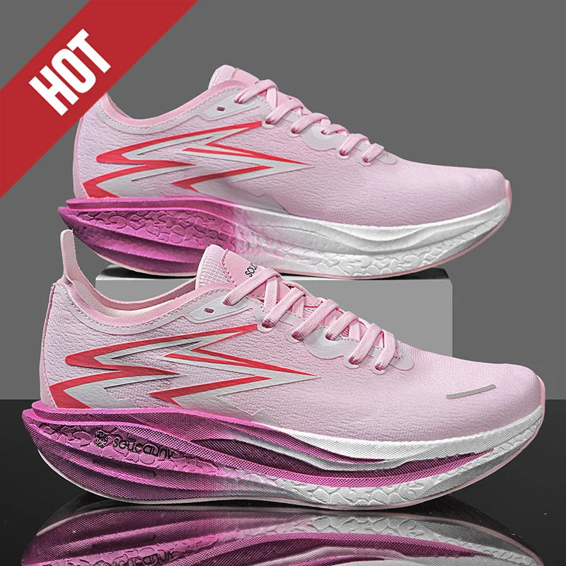 NEW Running Shoes Carbon Board Marathon Men Sports Breathable Lightweight Women's Comfortable Athletic Nonskid Sneakers Casual