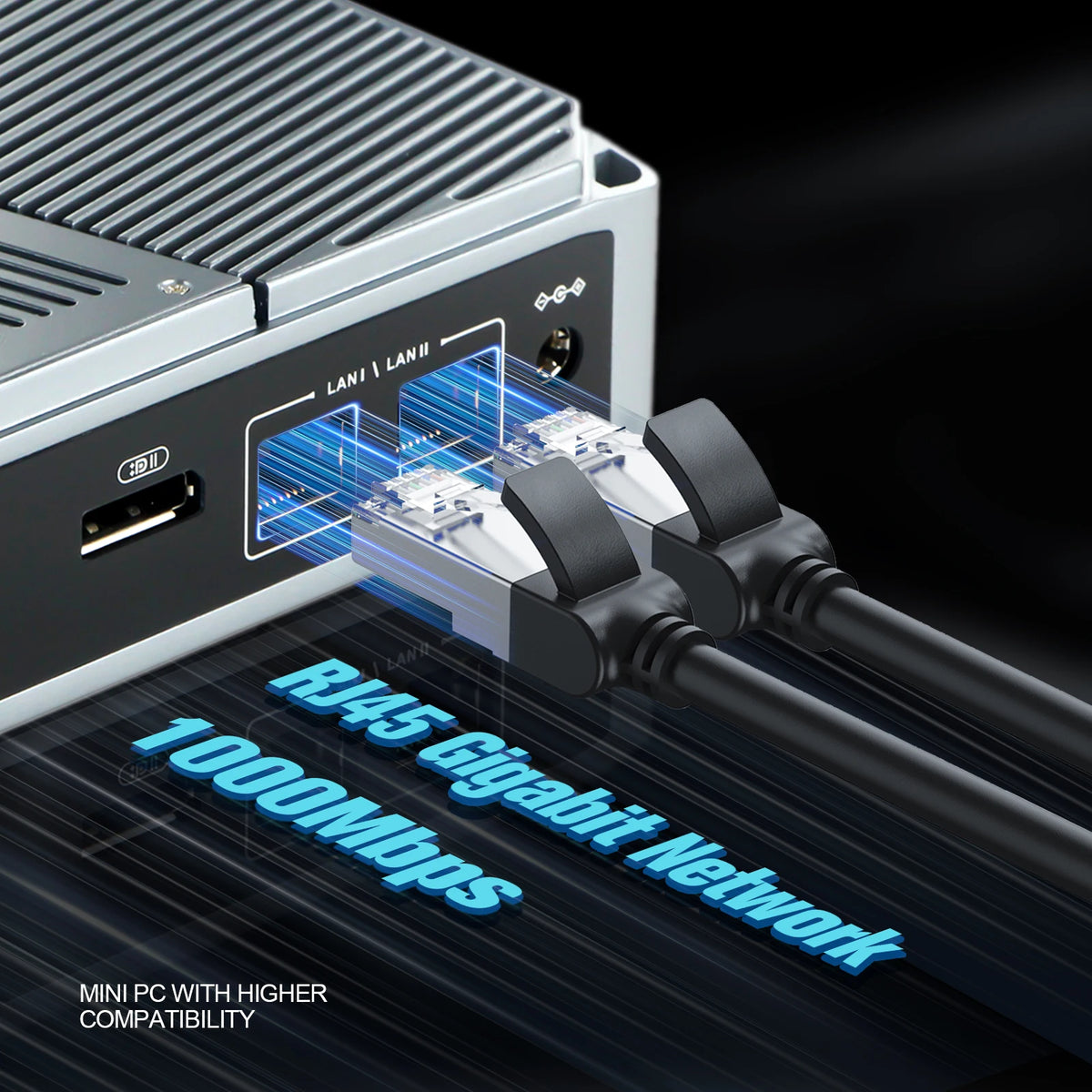 VNOPN Mini PC Intel N100/AMD A9-9420 Win10 DDR4 2LAN HDMI+2*DP Small Pocket Computer Dual SSD Full Function Type-C 4K 60Hz