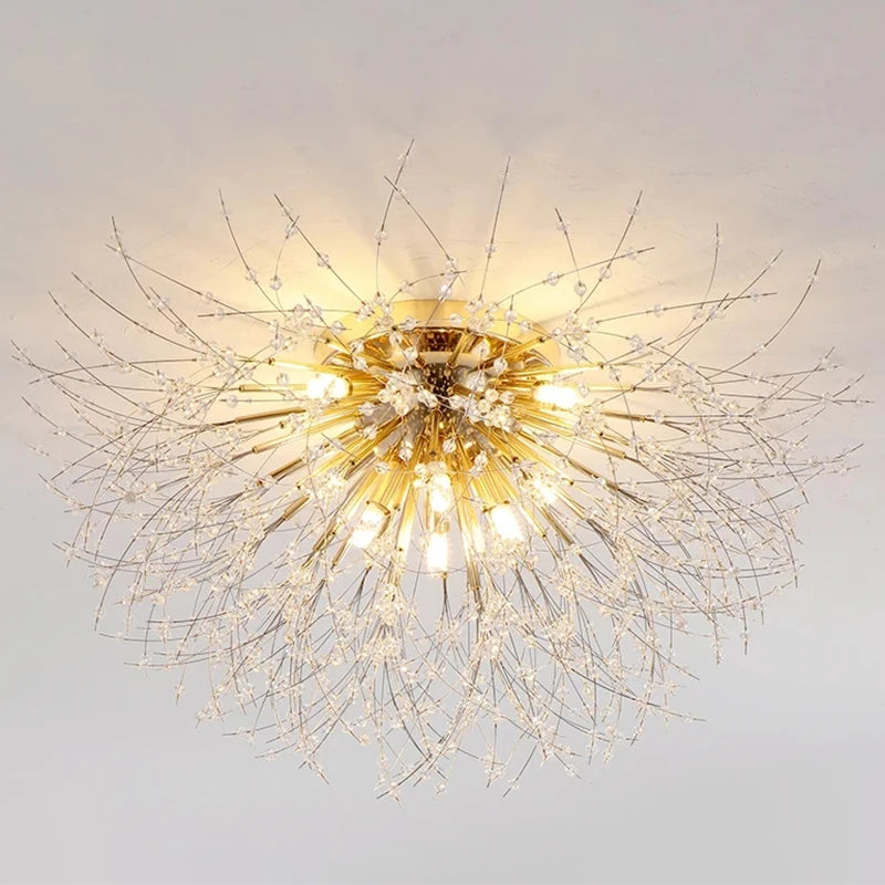 Dandelion Crystal Chandelier Nordic Modern Living Room Dining Room Bedroom Ceiling Light Room Light Fireball Decorative Light