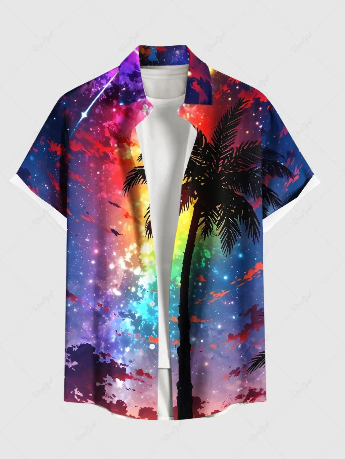 2025 Summer Holiday Men's Hawaiian Shirts 3D Printed Short Sleeved Button Down Lapel Shirt Oversized Casual Aloha Shirts Men