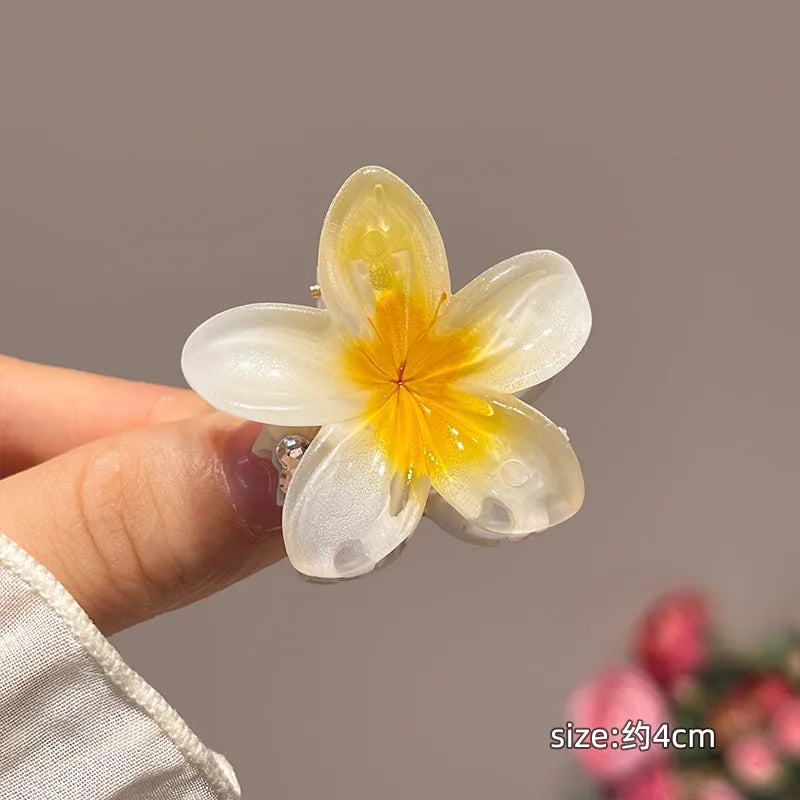 Plumeria Hair Clips Flower Hair Claw Clip Trendy HairClips Korean Hair Accessories For Girls