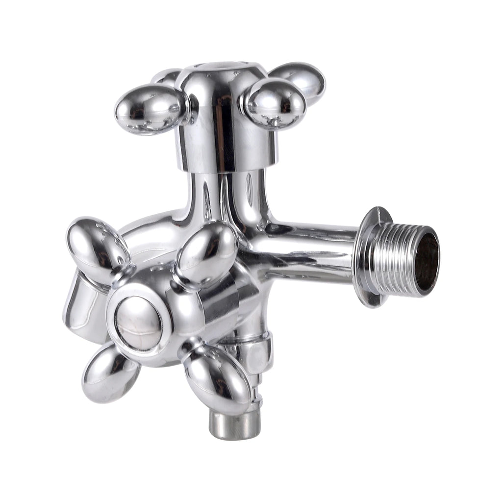 1/2" Dual Control Double Outlet Water Tap Universal Interface Plastic Faucet Home Tap Bathroom Hose Irrigation Quick Connector