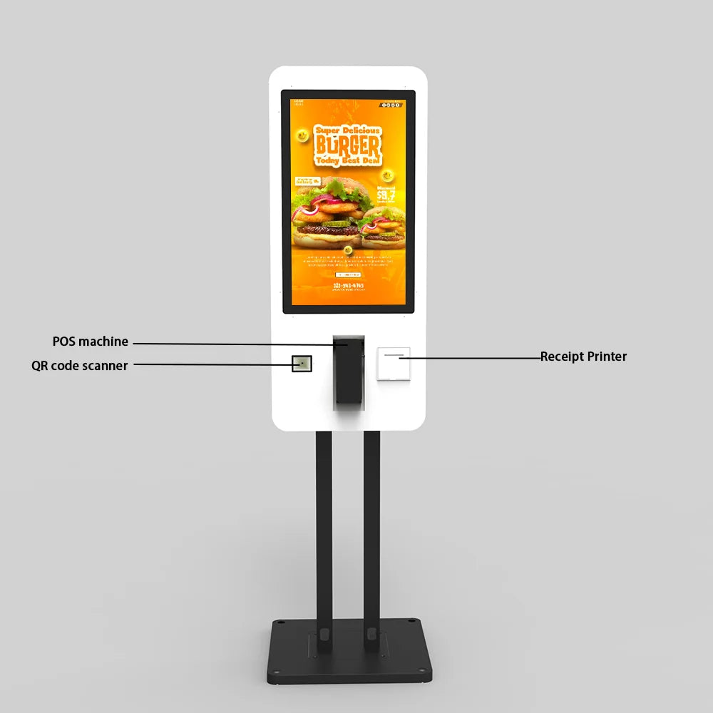 Food Order Checkout Touch Self Service Interactive Payment Kiosk Touch Screen for Restaurant