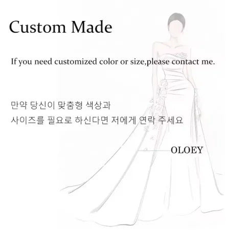 OLOEY Modern Style Formal Evening Dress Wear Strapless A Line Heavy Handmade Beaded Wedding Party Dress Prom Gown Custom Boho