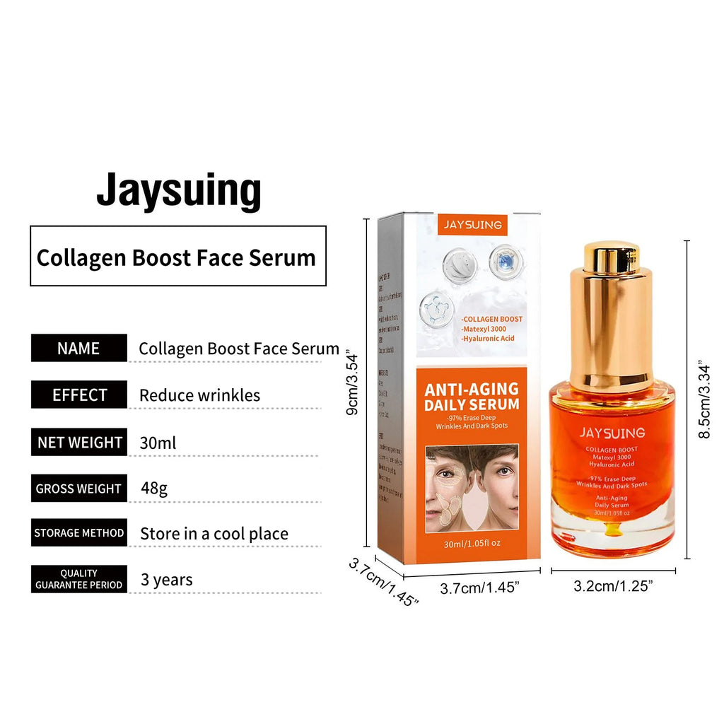 Collagen Boost Face Serum Anti Agi-ng Dark Spo-t Corrector Wrinkle Removal Tightening Lifting Brightening Hydrating Essence 30ml