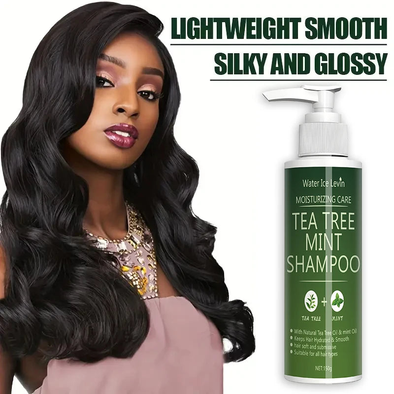 Tea Tree Mint Shampoo Natural Essence Revitalizes Hair. Dense Foam Cleansing. Strengthens. Smooths. Adds Volume Shine.