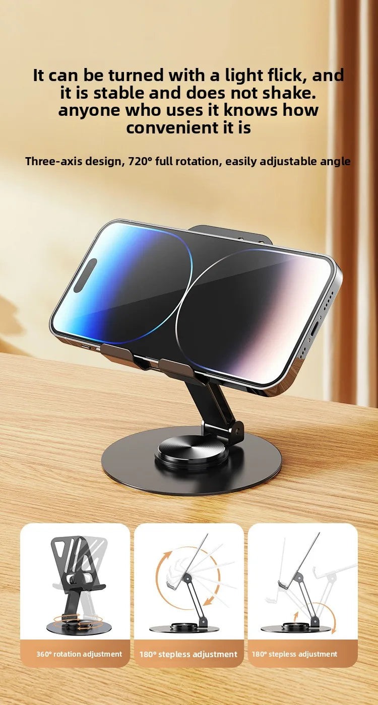 360° Rotation Portable Tablet Holder For iPad iPhone 15 Xiaomi Folding Lazy Desktop Live Mobile Phone Stand Mount Bracket