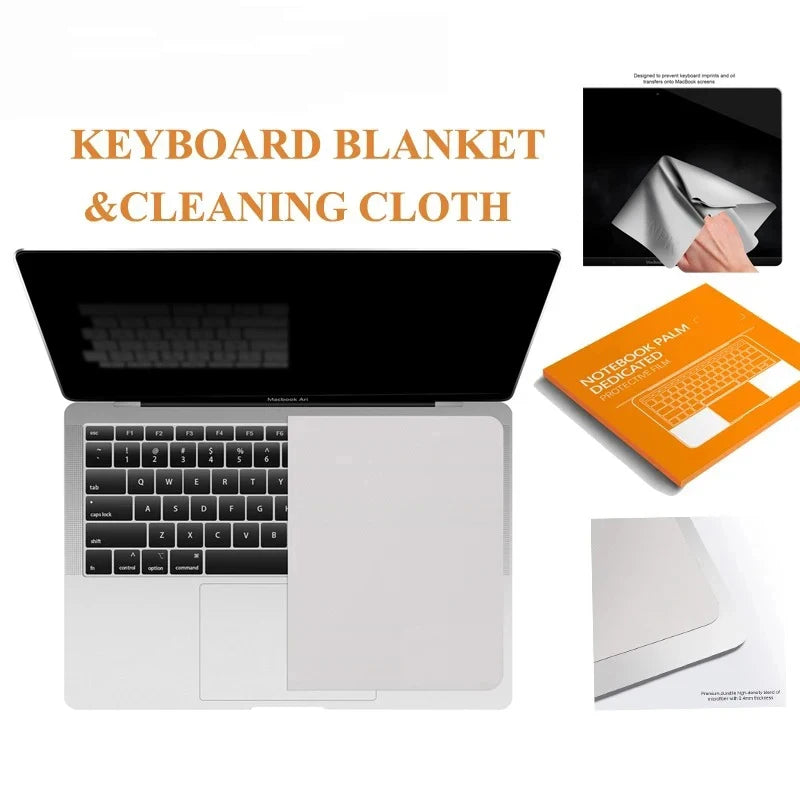Microfiber Dustproof Cleaning Cloth Notebook Keyboard Blanket Cover Laptop Screen Cleaner Kit for MacBook Pro 13/15/16 Inch Pods