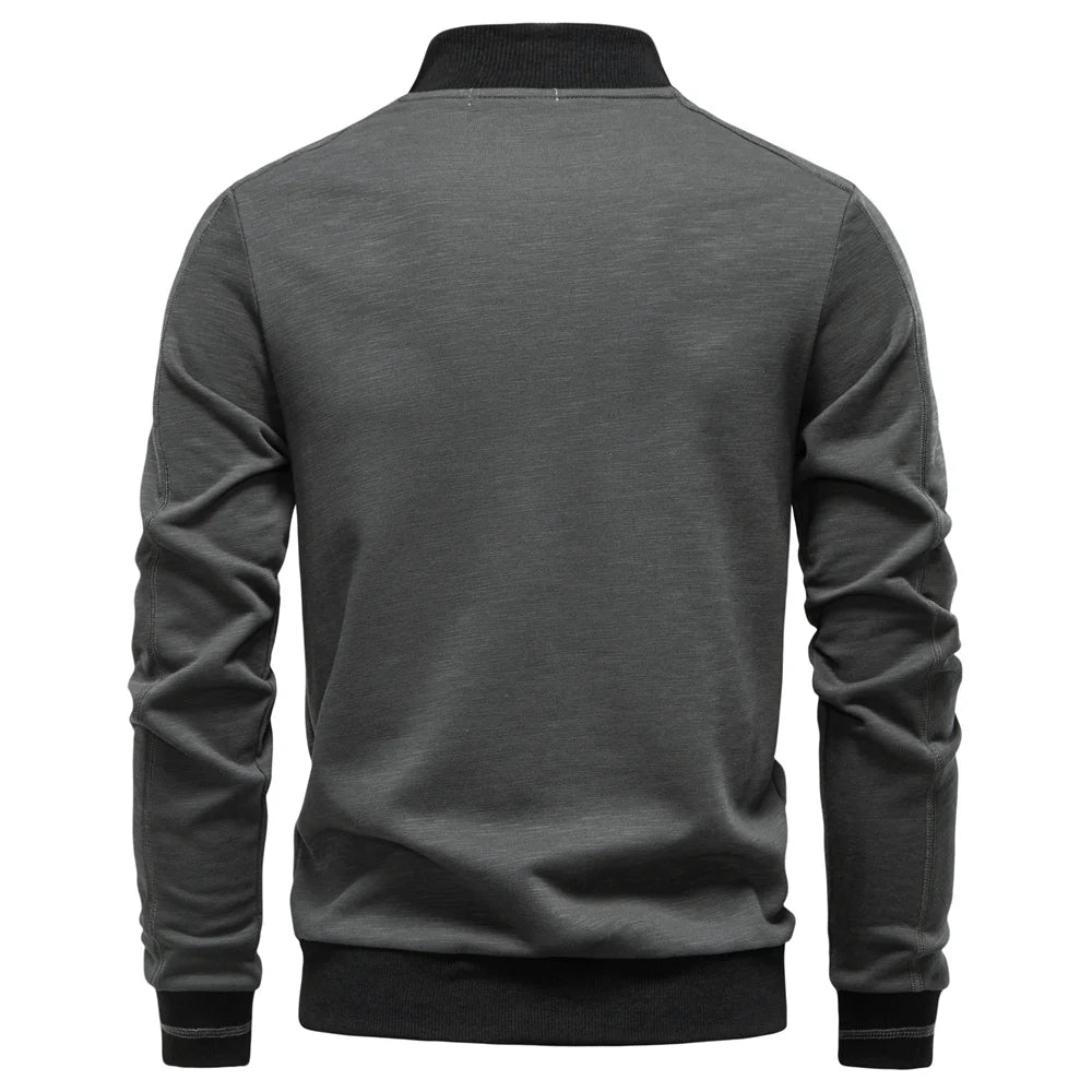 AIOPESON Baseball  Jacket Men Cotton Solid Color Thicken Warm Autumn Winter Casual Sportswear High Quality Zipper Jacket Male