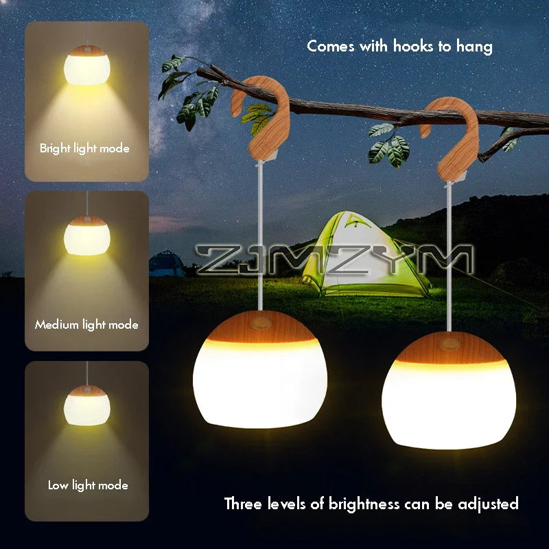 Outdoor Camping Lights Tent Ambiance Pendant Light Silicone Lampshade USB Rechargeable Light Outdoor Camping Equipment