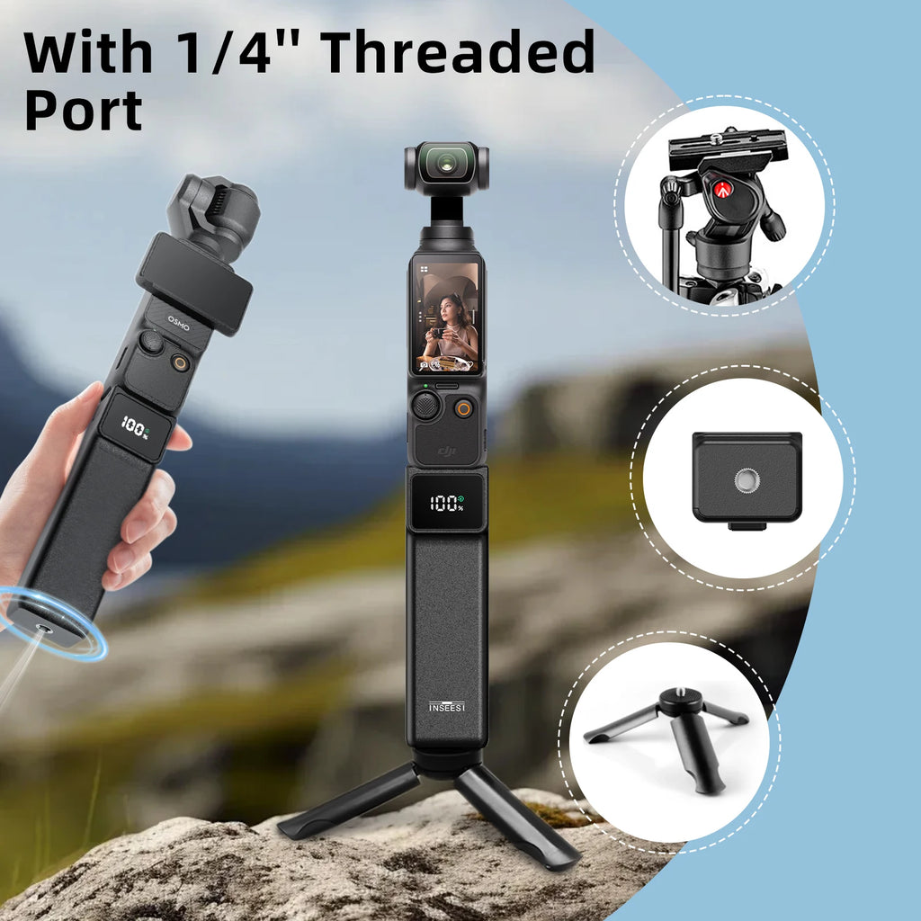 For DJI Osmo Pocket 3/Pocket 4 Battery Handle Osmo Pocket 3/4 Battery 5000mAh 18W