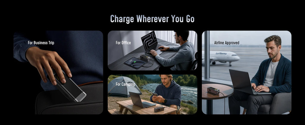 [NEW] AOHI  65W travel Power Bank The BLACK WARRIOR 10000mAh External Battery PD3.0 Quick Charging LED Display portable battery