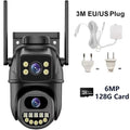4K 8MP Security Camera 5X Zoom Dual Lens Dual Screen Outdoor WiFi Home Protection 6MP IP PTZ CCTV Video Surveillance Camera