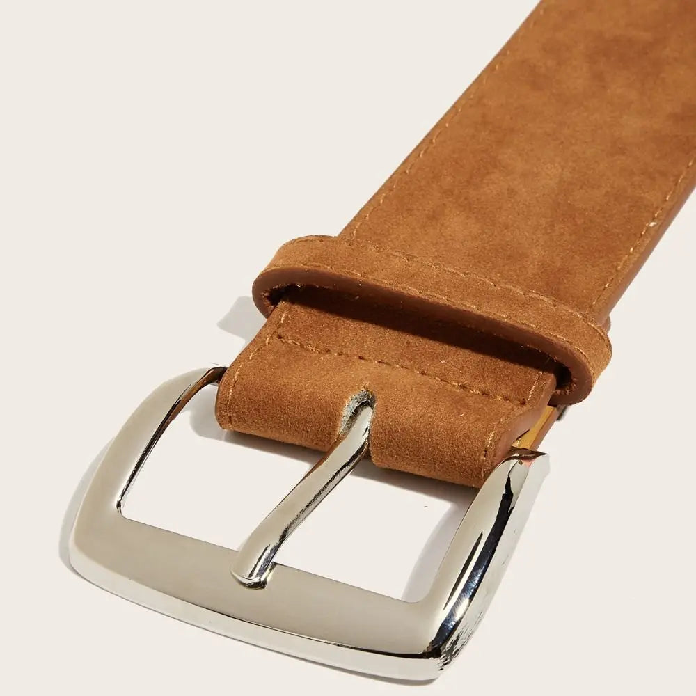 Maillard Styles Suede Leather Wide Belt Trendy Casual Pin Buckle Waistband Versatile Luxury Design Trouser Dress Belts Gifts