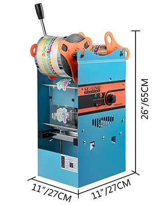 Manual Cup Sealer Machine 300-500 Cup/h with Heating Technology Boba Tea Cup Sealing Machine for 90/95mm Cup Diameter