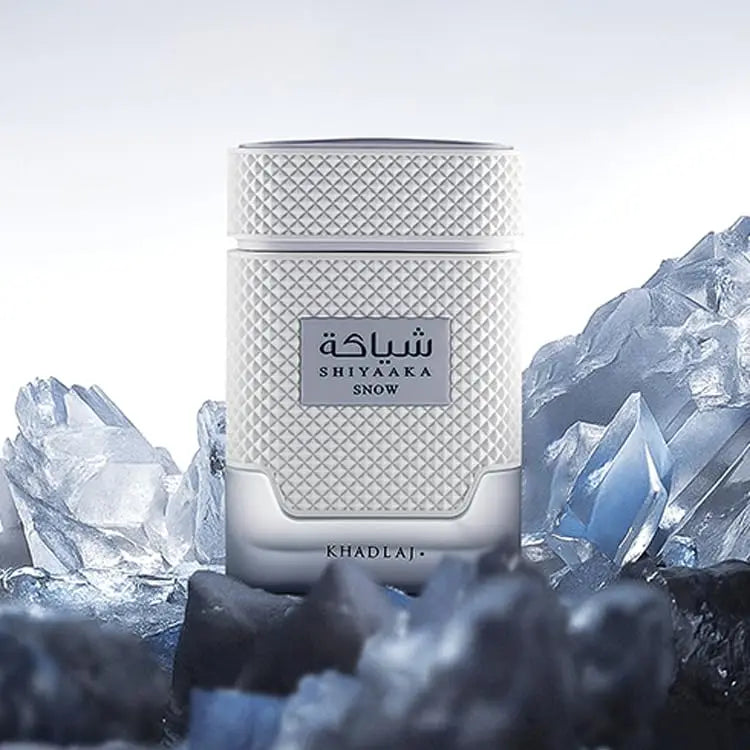 Khadlaj Shiyaaka Snow Citrusy, Woody, Spicy, Aromatic Eau De Parfum Spray-Long-Lasting Fragrance for Men, 3.4 Ounce / 100 ml
