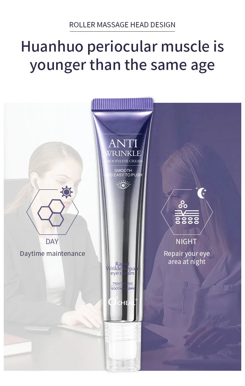 Anti Wrinkle Anti Dark Circle Eye Cream Roller Massager Moisturizing Eye Bags  Retinol Anti Aging Eye SkinCare Products O'CHEAL