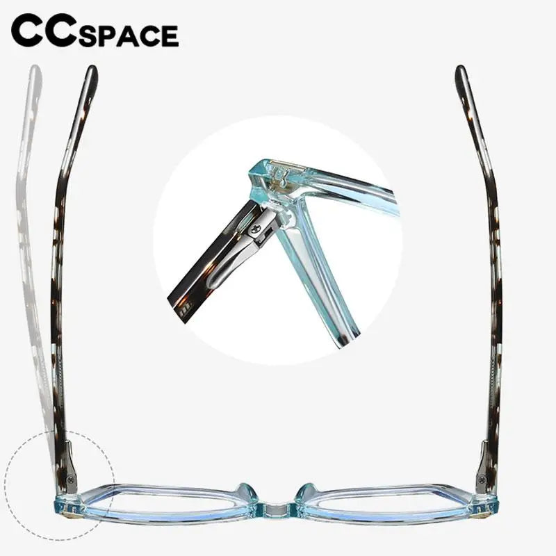 R57466 Fashion Square Anti Blue Light Glasses Trend Spring Hinge Prescription Spectacles Frames Women Optical Reading Glasses