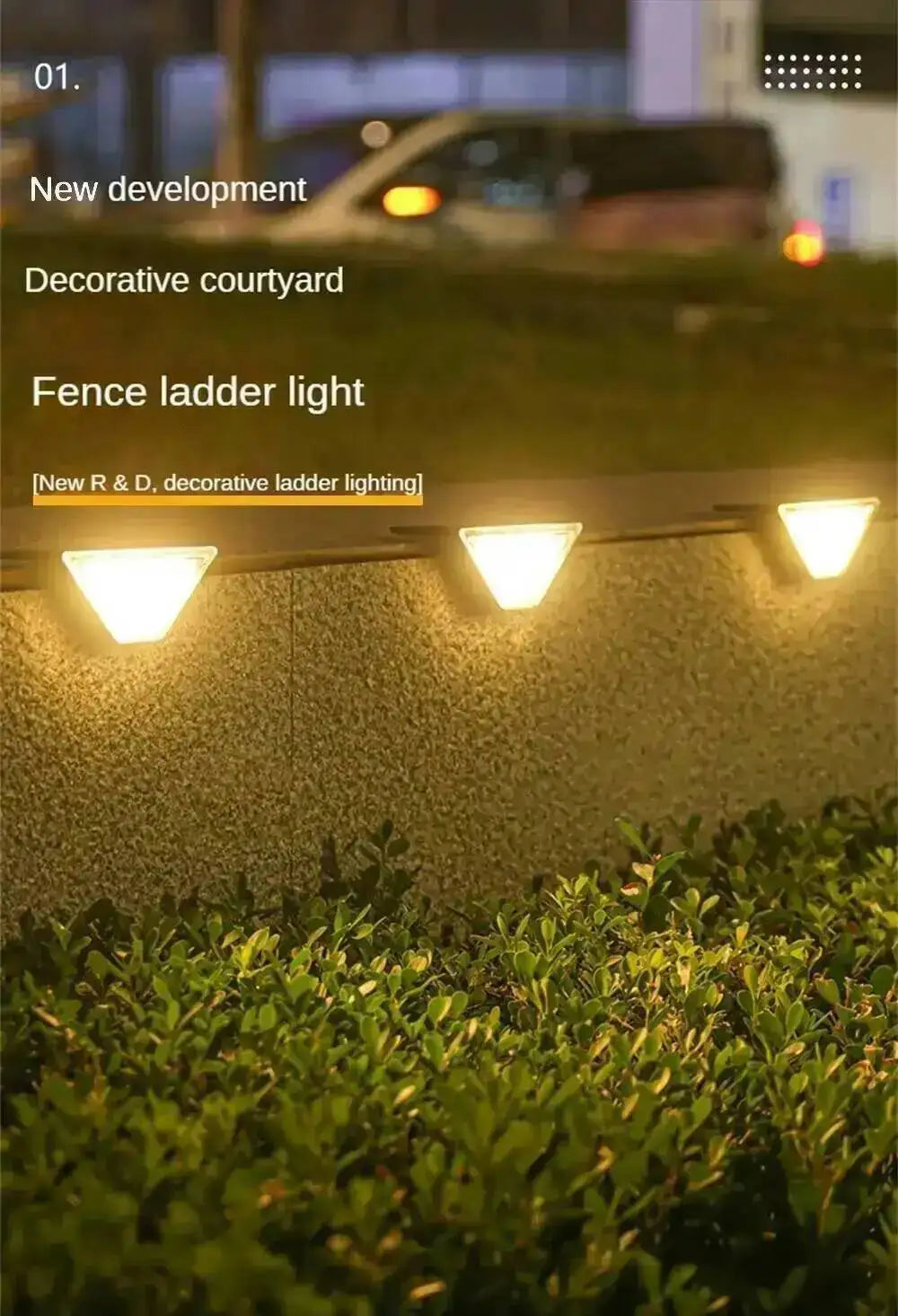 1-16PCS Solar Lights for Outdoors Stair Lamps Warm White LED Step Light, IP65 Waterproof Steps, Garden, Walkway, Stairs Path