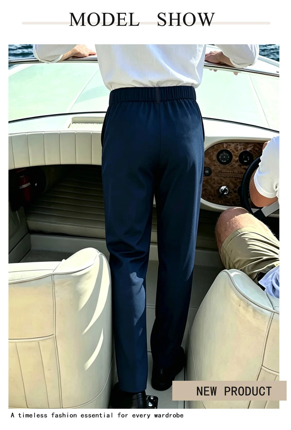 Men’s Solid Color Button Detail Naples Pleated High Waist Wide Leg Suit Pants, New Spring Autumn Elegant Light Business Trousers