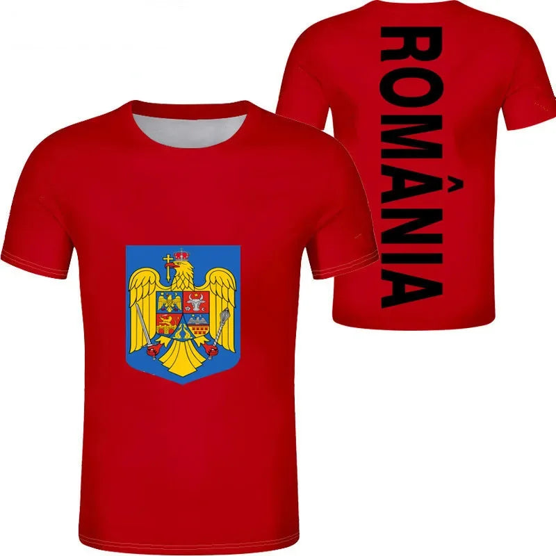 Romania Football Jersey Romanian Eagle Coat Of Arms T Shirt Rumania Flag Emblem Soccer Club T-shirt Men's Tops Women Tee Shirts
