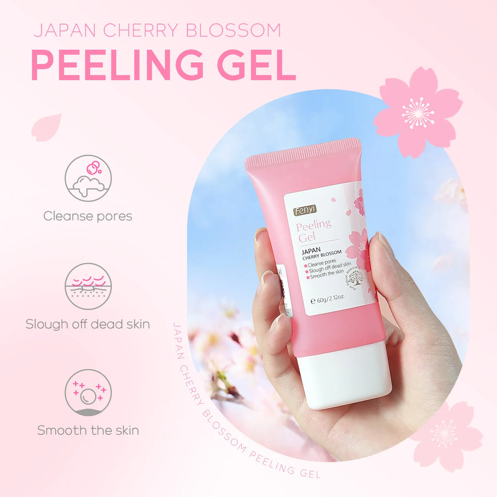 Cherry Blossom Exfoliating Gel Deep Cleaning Moisturizing Tender Face Body Cleansing Repair Facial Scrub Skin Care Products 60g