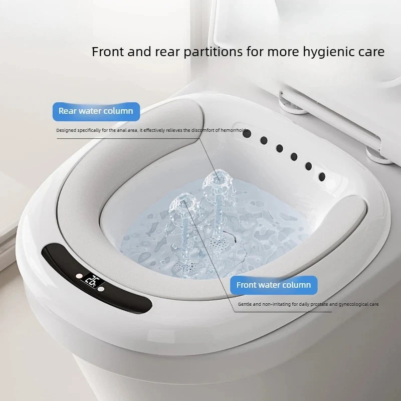 Electric hands-free toilet system, antibacterial detachable washbasin kit, clinical grade sitz bath, steam solution