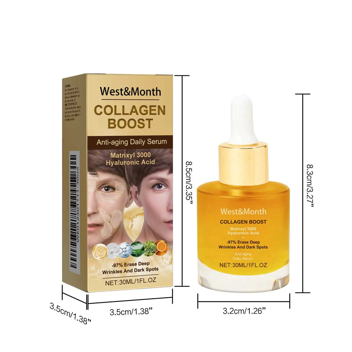 Collagen Improve Wrinkle Face Serum Firming Moisturizing Fade Fine Lines Dark Spots Brightening Nourishing Skin Care Essences