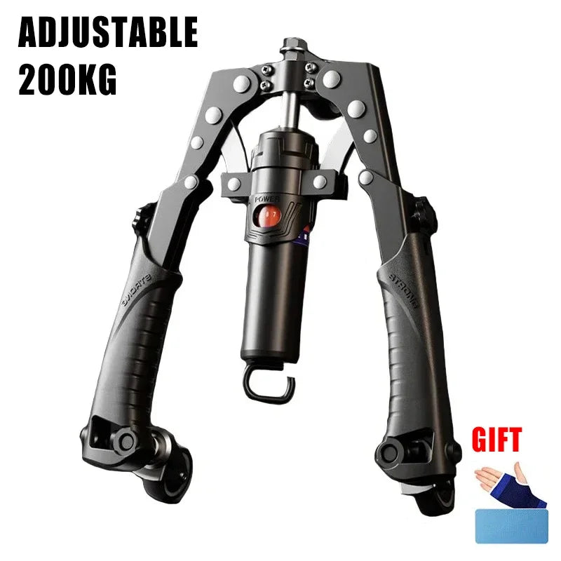 Arm Exerciser with Wheels Adjustable 22-440lb Hydraulic Arm Strengther Ab Wheel Chest Expander Abdominal Muscle Strength Trainer