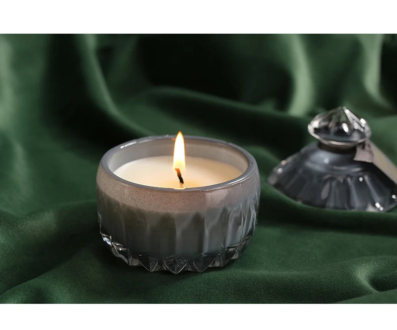 Ins Style Candy Glass Jar Scented Candle Essential Oils Soy Wax Candle Aromatherapy Home Decoration Birthday Xmas Gift