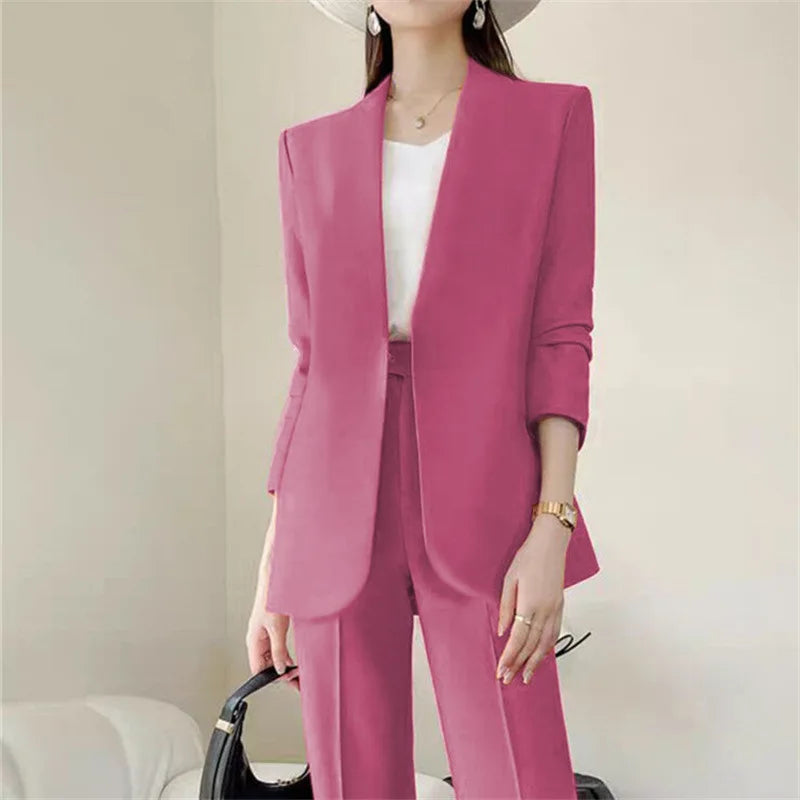 Fashion 2 Piece Sets Women Outfits Spring Autumn New in Korean Pants Sets Commuter Elegant Suit Coat 2 Piece Sets Women