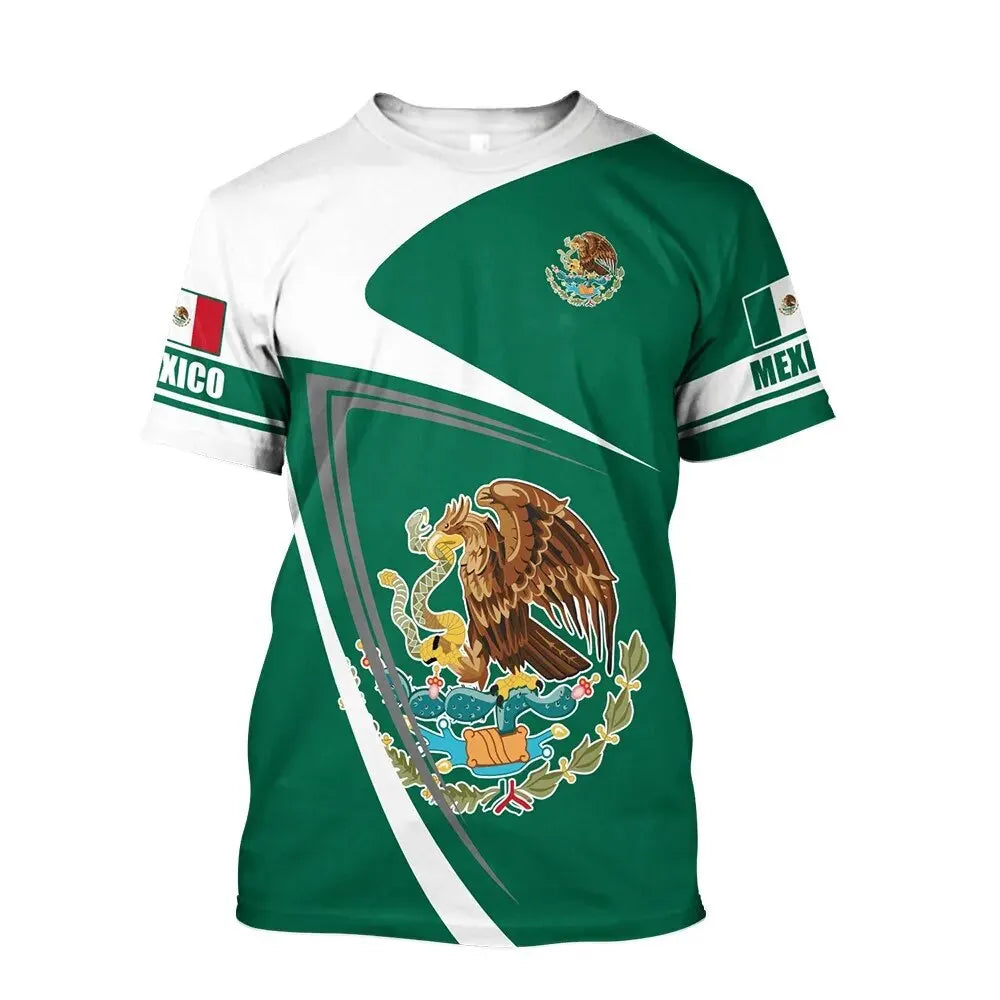 Mexico T-Shirts Mexican Flag 3D Print Streetwear Men Women Casual Fashion Oversized Short Sleeve T Shirt Male Tees Tops Clothing