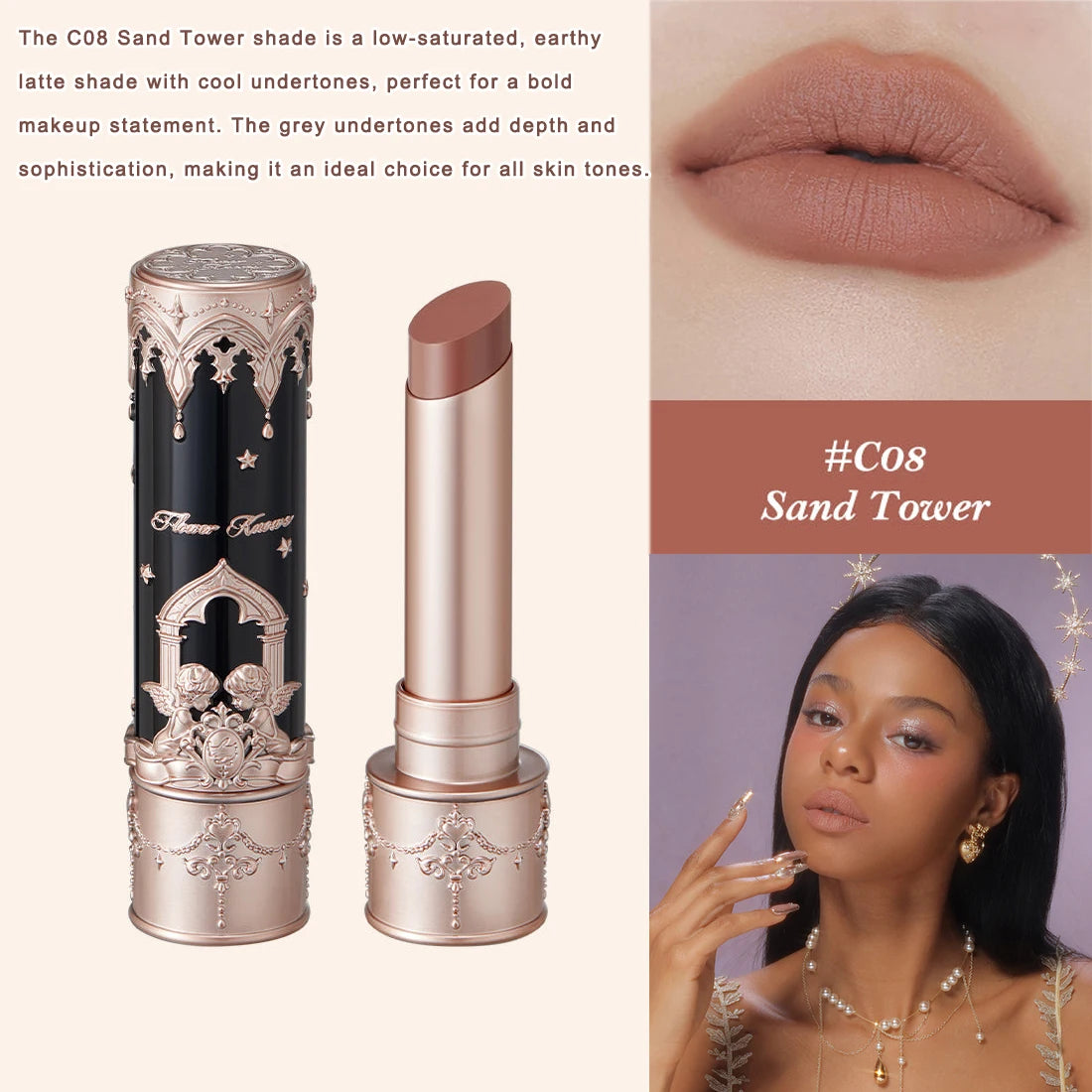 Flower Knows Little Angel Collection Lipstick Velvet Matte Waterproof Long Lasting Lip Gloss Makeup Moisturizing Soft Texture