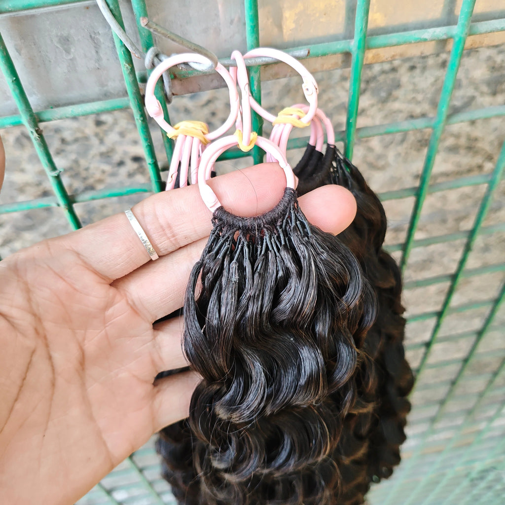 NABI Pre-Separated Crochet Human Hair Bundle Miracle Knots Braiding 14-18inch Water Wave Curly Human Hair for Women