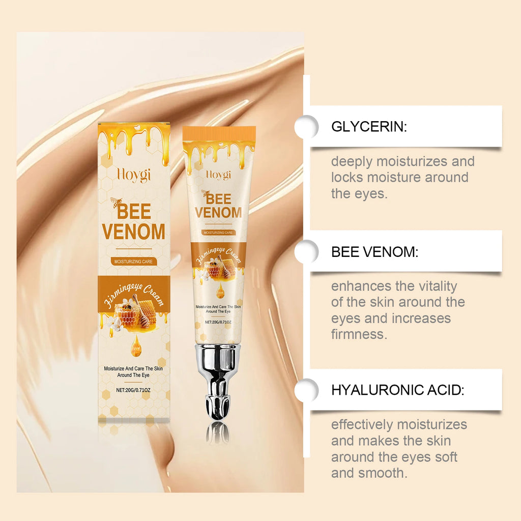 Bee Venom Eyes Cream Massage Under Eyes Dark Circles Remove Reduce Eye Fine Lines Increase Elasticity Moisturizing Eye Skin Care