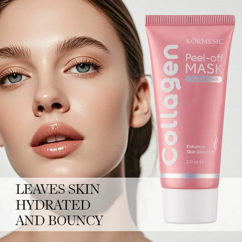 Collagen Peel Off Facial Mask Collagen Night Wrapping Mask Elasticity & Hydration Care For Glowing Skin Overnight Mask Cream 60g