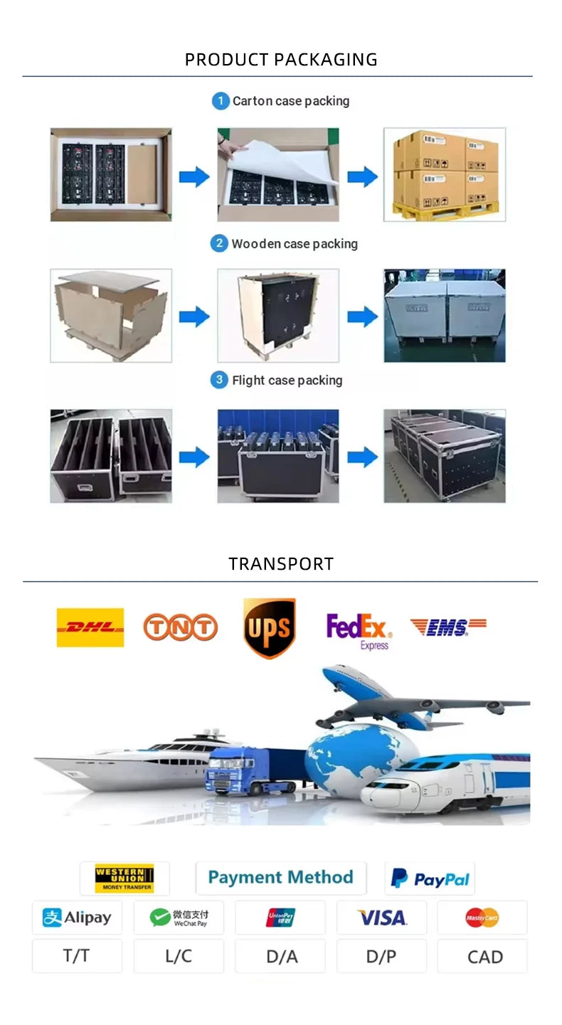 500x500mm 500x1000mm P2.604 P2.9 P3.91 Stage Event Led Background Panel Indoor Outside Led Video Wall Display Led Rental Screens