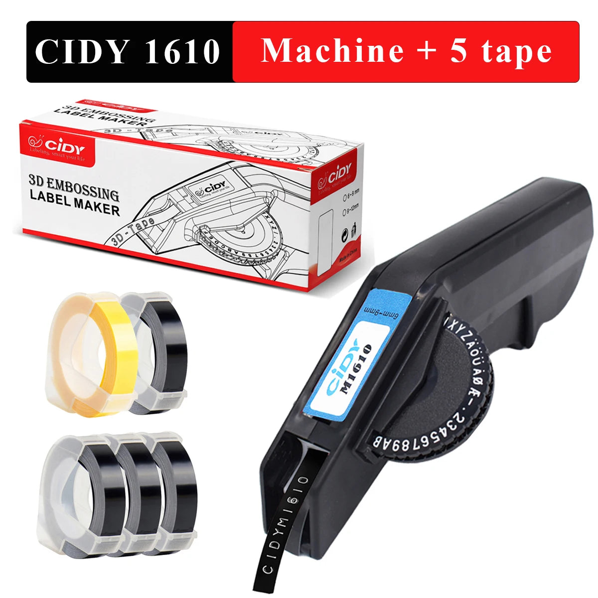 Original Motex E5500 E-505 Manual Label Maker e-5500 Suit For 6/9mm DYMO 3D Embossed Tape Can Replace 1610 12965 1880