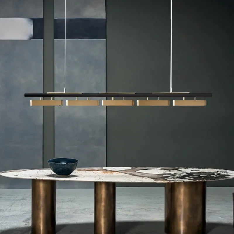 Modern LED Dining Table Chandeliers Minimalist Long Pendant Lights Living Room Coffee Desks Kitchen Home Indoor Lighting Fixture