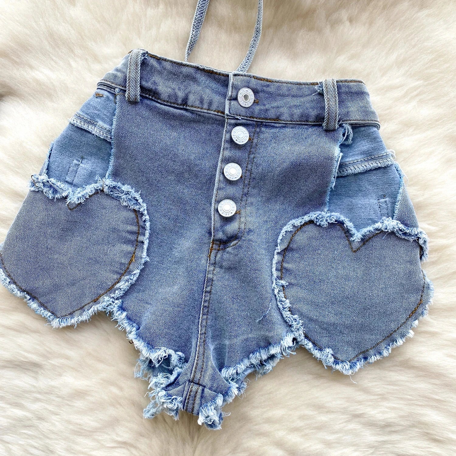 Retro Women Bikini Denim Suits Summer Halter Camis Mini Short Pant Fashion Vacation Suits Sexy Comfortable