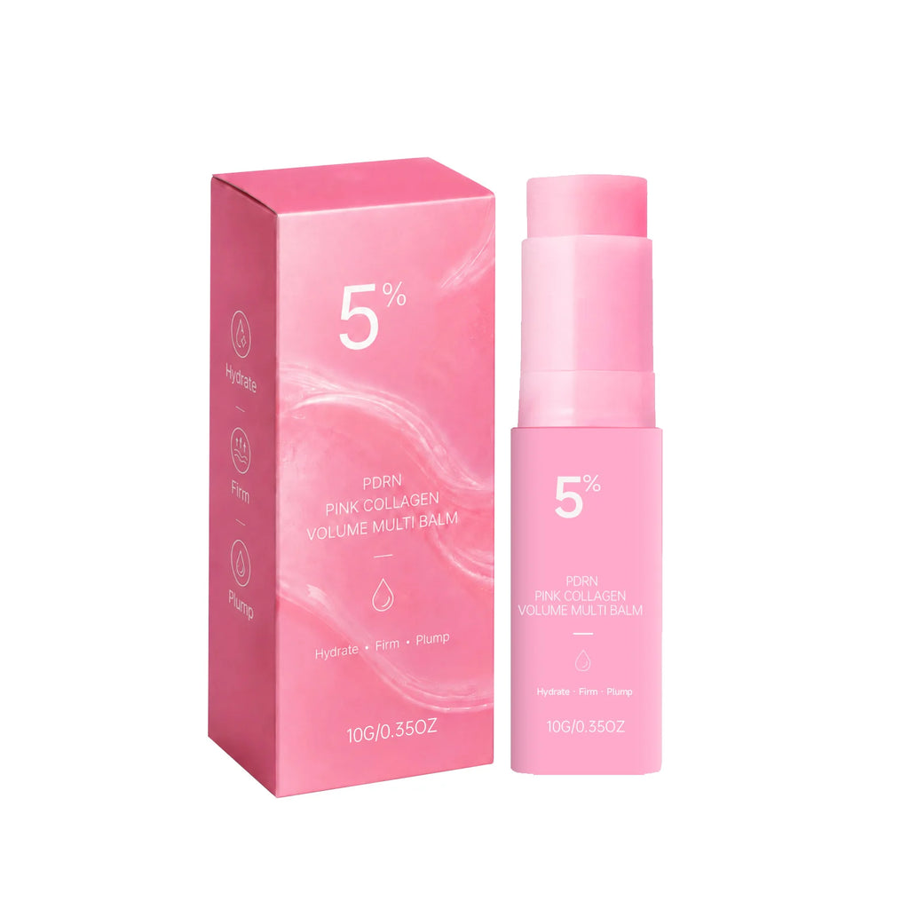 5% PDRN Pink Collagen Multi Balm Stick Hydrating Firming Plumping Smooth Fine Lines Barrier Repair Collagen Solid Balm 10g