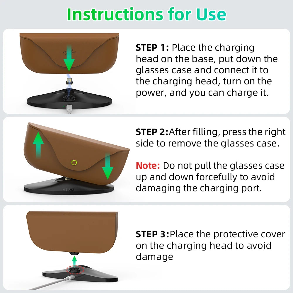 HiBloks Magnetic Charging Stand For Ray-Ban Meta Wayfarer/Skyler/Headliner Charging Case (Gen 1 & 2) Smart Glasses Accessories