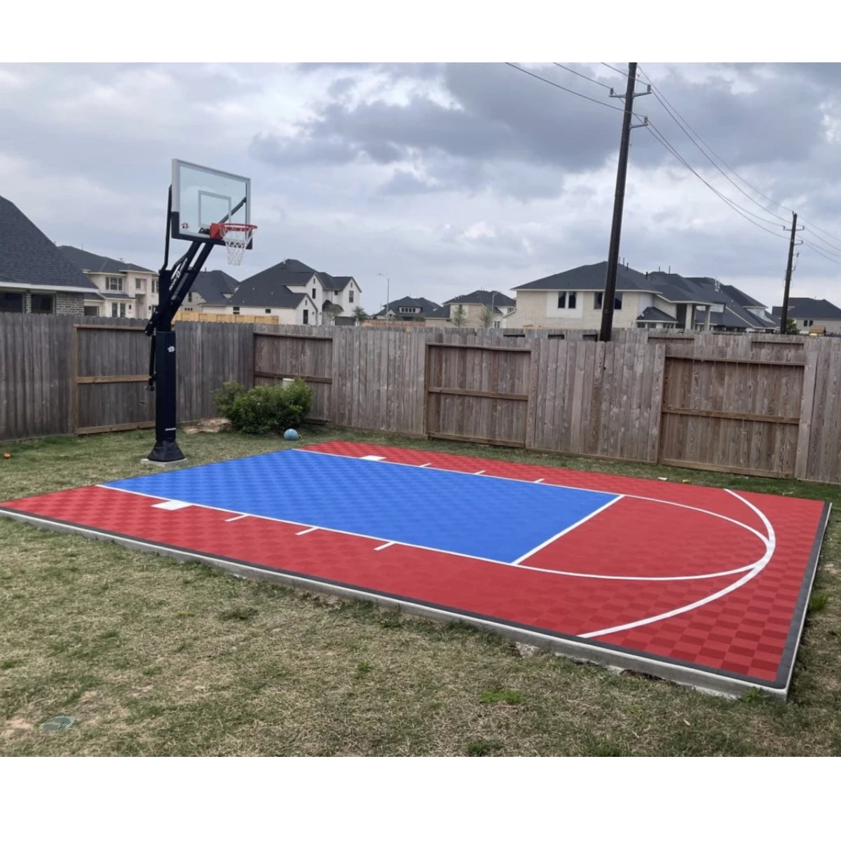 Customizable Half Basketball Court Flooring Interlocking Tiles CE Certified