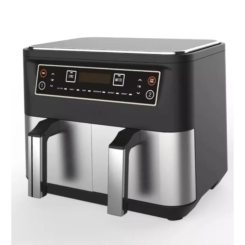 Intelligent Stainless Steel Digital Touch Display Double Basket Air Fryer