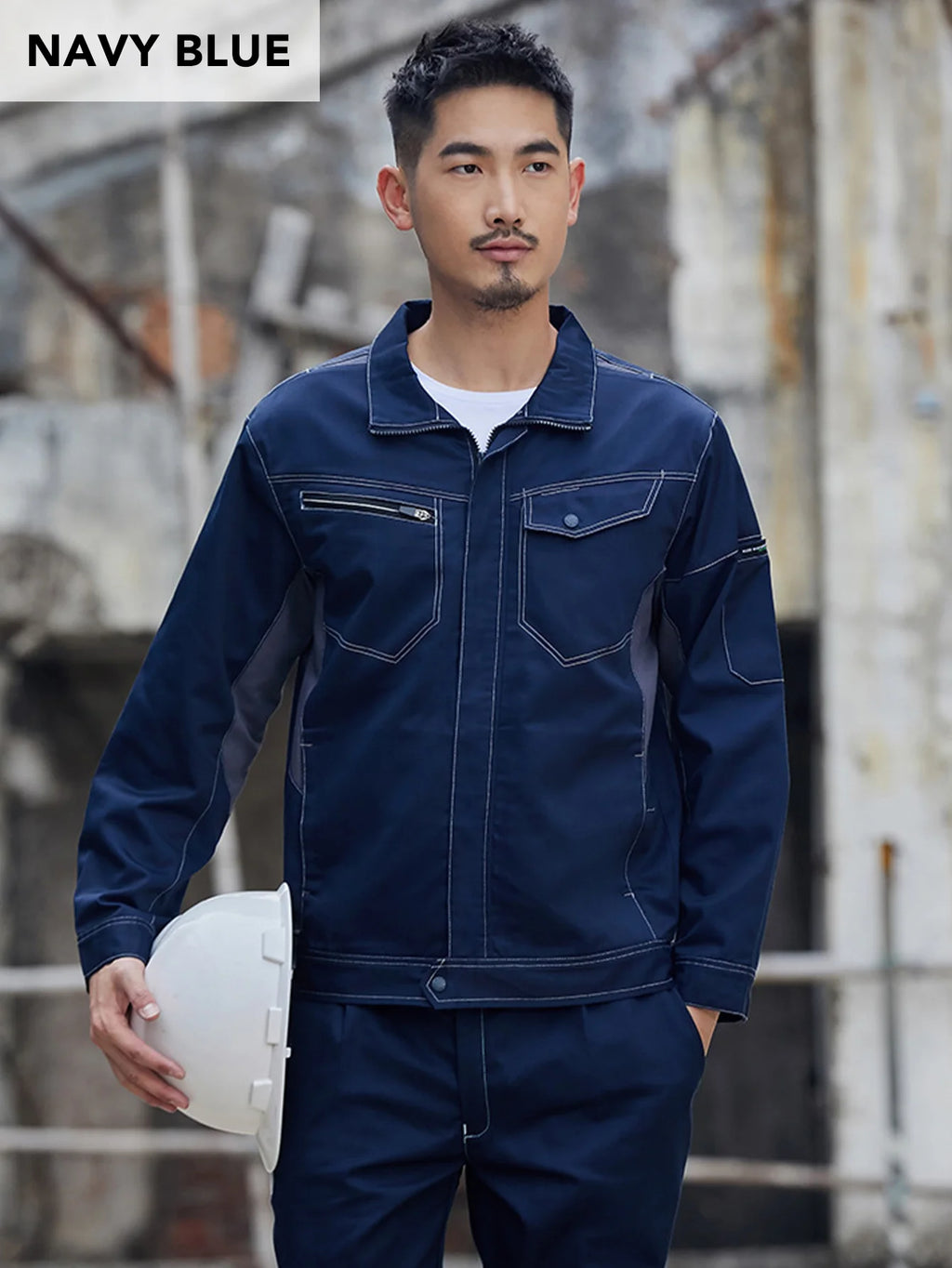 Fashion Denim Workwear for Men Women Spring Autumn Long-sleeved Work Clothes Wear-resistant Uniform Coat Workshop Uniforms