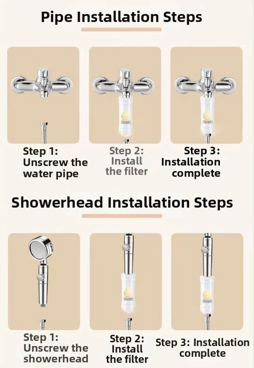 High Pressure Vitamin C Shower Head Filter Bathing Skincare Spa Grade Shower Purifier Lavender Filter Impurities Water Softener