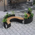 Outdoor Backrest Coffee Bar Stool Commercial Street Flower Box Seat Combination for Milk Tea Shop Leisure Sitting